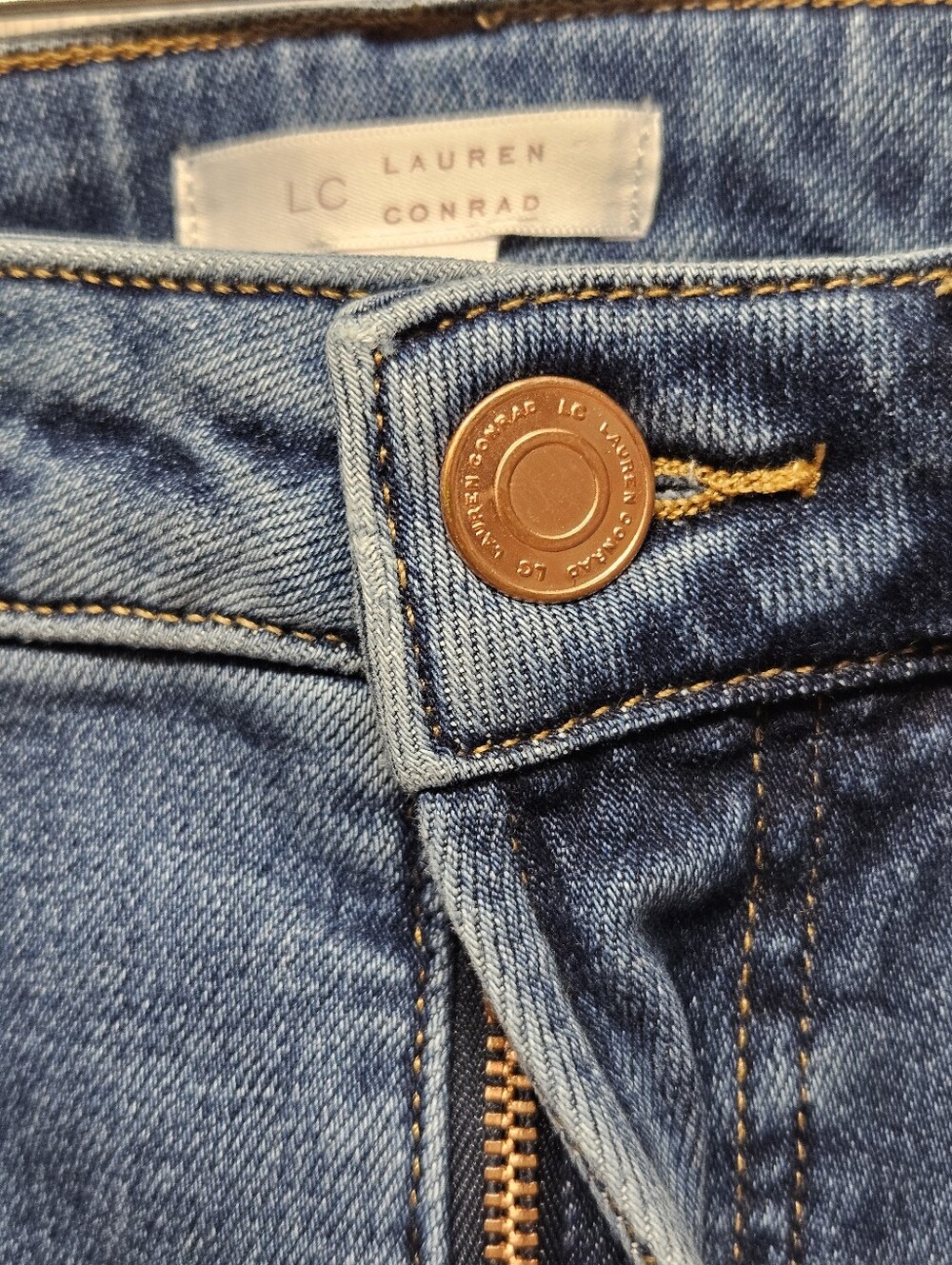 Lauren Conrad Super High Rise Flare Jeans Size 8 Light Wash Preppy - Picture 9 of 13